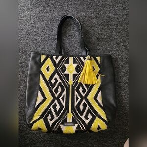 Rebecca Minkoff Black and Yellow Patterned Tote Bag